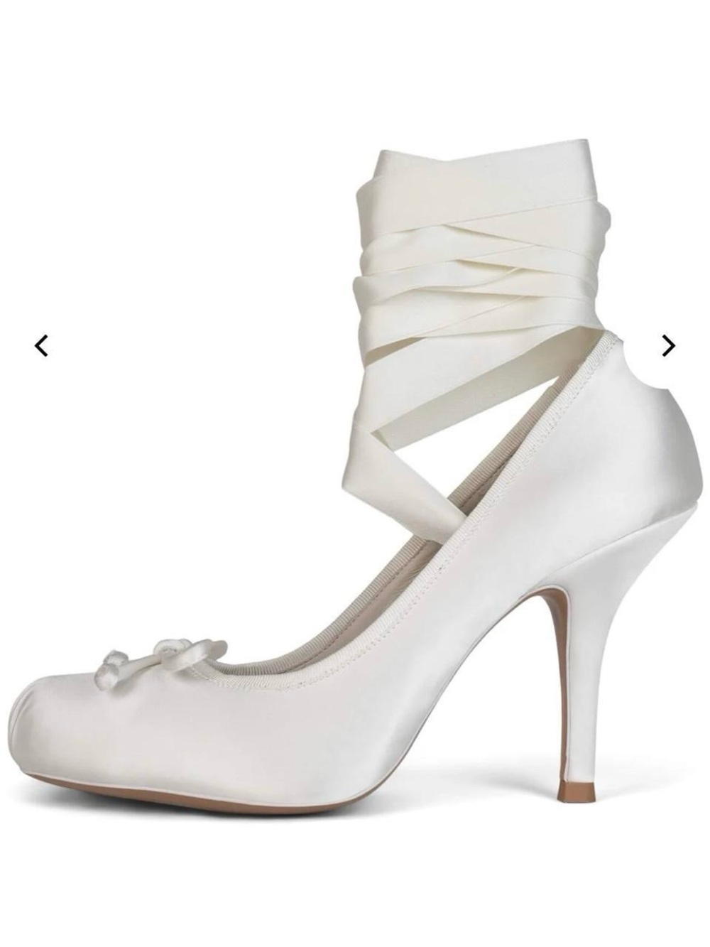 Jeffrey Campbell White Satin Heels